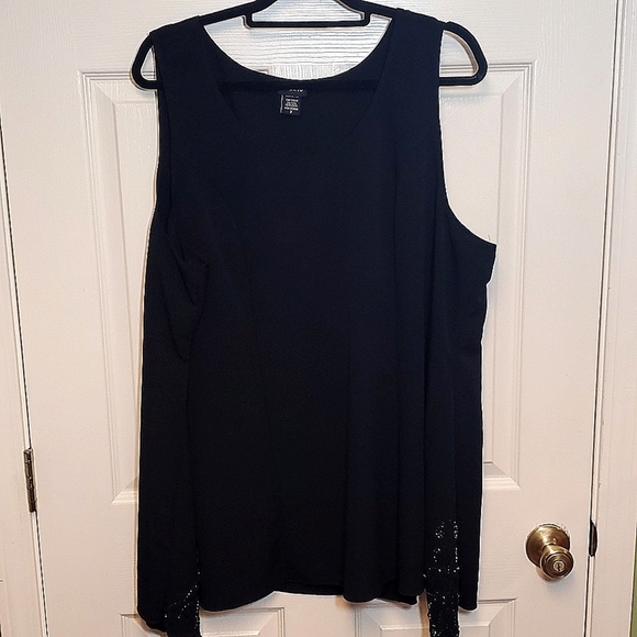 torrid Tops - Torrid Black Beaded Sleeveless Blouse Size 3X